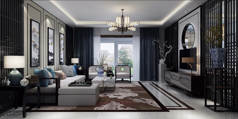 中式風格全屋定制，星空梵高全屋定制