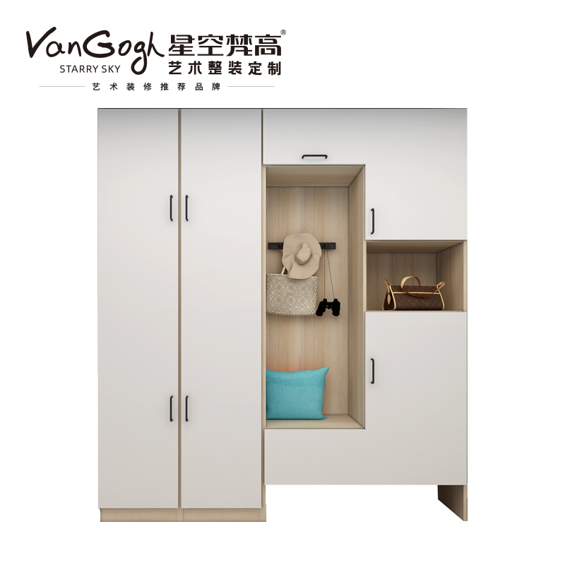 整體定制衣柜 巴克卡爾·玉石白+艾格黃橡玄關柜 整體定制衣柜 巴克卡爾·玉石白+艾格黃橡玄關柜