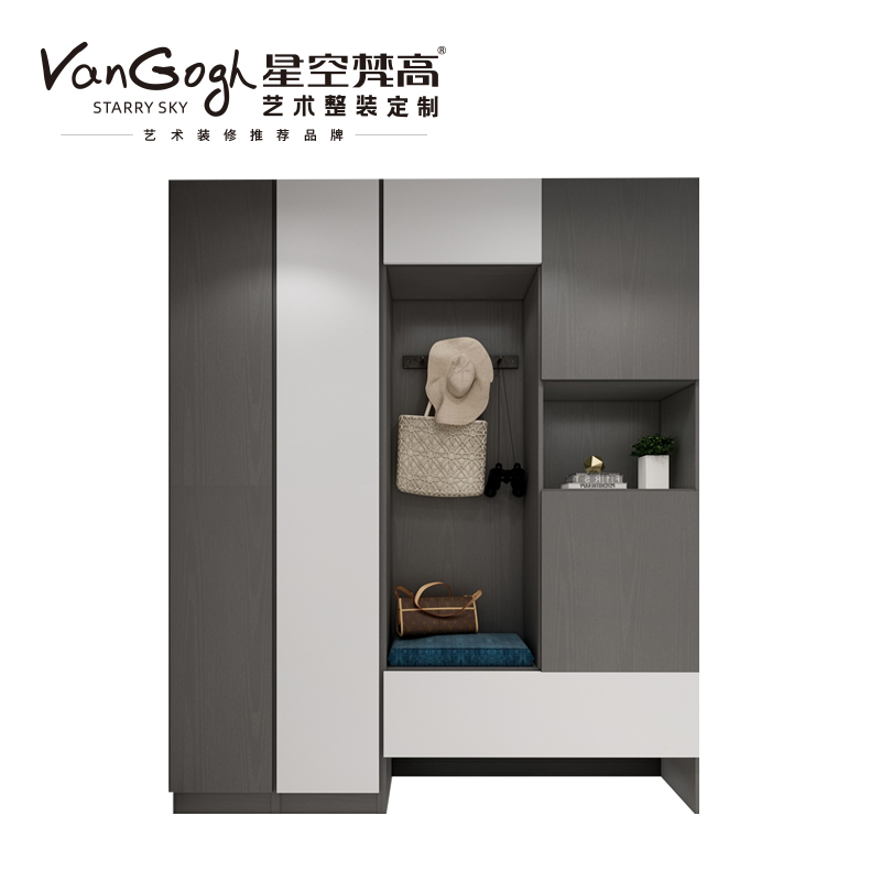 整體定制衣柜 蒙斯陽光·黑木卡其+玉石白玄關(guān)柜 整體定制衣柜 蒙斯陽光·黑木卡其+玉石白玄關(guān)柜