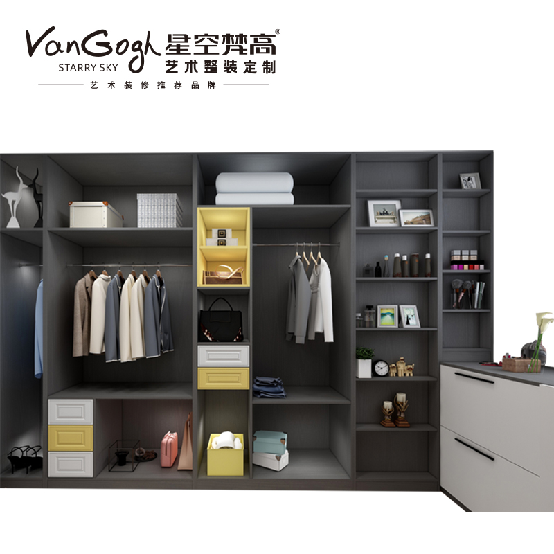 整體定制衣柜 蒙斯陽光·黑木卡其+玉石白衣柜 整體定制衣柜 蒙斯陽光·黑木卡其+玉石白衣柜